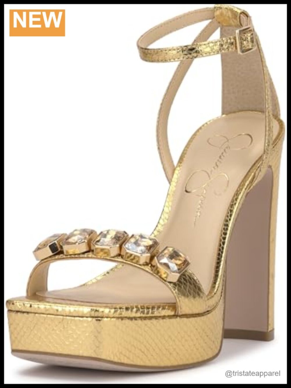 Jessica Simpson Callirah Faux Leather Platform Wedge Sandals 4.5 Inch Block